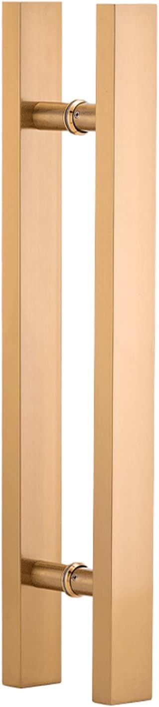 Modern Glass Door Handles for Sliding Doors,Modern Square/Rectangular Door Handle for Security Door Wooden Door,Push Door Handle with Mounting Screws (Color:Gold,Size:80cm (31 1/2')* 40cm)