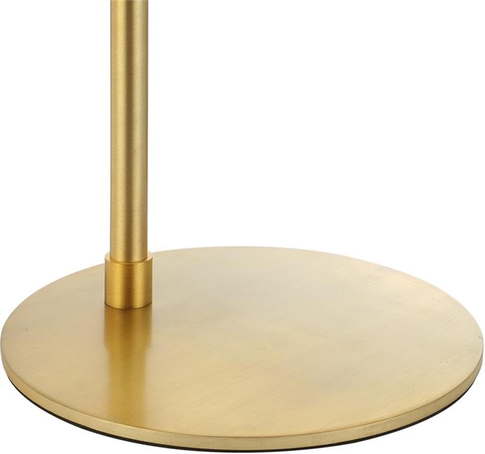 BOWERY HILL 1-Light Coastal Metal Desk Lamp, Cylinder Shade, Brushed Gold Finish, Adjustable Arm, Contemporary Transitional Style, 24.5' H x 25.75' W x 7.5' D, Functional Lighting for Home Office or