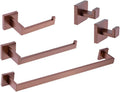 Bathroom Hardware Set Accessories Stainless Steel Black Shelf Robe Hook Hanger Long Towel Rail Bar Rack Tissue Paper Holder,5 Pieces Rose