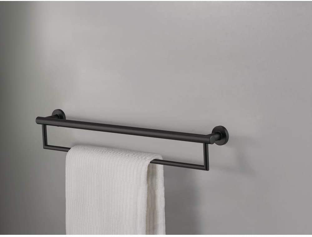 Delta Contemporary (1-Pack) 24' Towel Rack w/ Assist Bar ADA Compliant Matte Black Bathroom Safety Handle | Wall Mount 300 lb Capacity, Balance, Handicap Grip 41519-BL