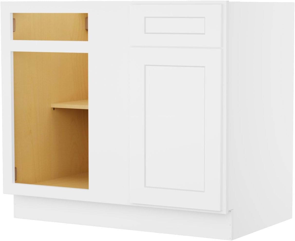 Furinno Shaker Blind Bases Kitchen Cabinet, Ready to Assemble, 24 D x 39 W x 34.5 H, White