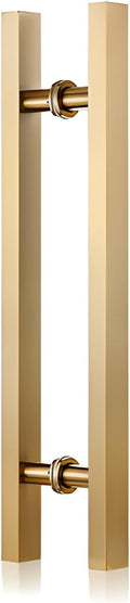 Industrial Push Pull Door Handles with Hardware and Screwdriver Rusoof Sliding Glass Interior Handle for Kitchen or Warehouse Goud Finish 120cm/47.2in (60cm/23.6in)