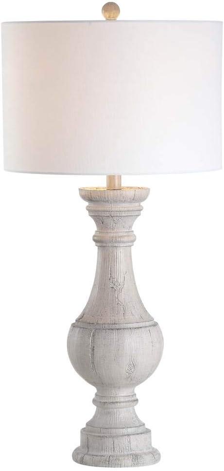 SAFAVIEH Lighting Collection Savion White 31-inch Bedroom Living Room Home Office Desk Nightstand Table Lamp Set of 2 (LED Bulbs Included)