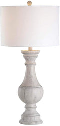 SAFAVIEH Lighting Collection Savion White 31-inch Bedroom Living Room Home Office Desk Nightstand Table Lamp Set of 2 (LED Bulbs Included)
