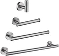 Bathroom Hardware Set Accessories Kit Brushed Stainless Steel Round Wall Rack Hand Bar Toilet Roll Paper Holder Robe Towel Hook,SS,45cm,Set