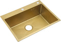 Generic Single Bowl Bar Sink Kitchen Single Bowl Sink with Drain Pipe Drop-in Or Undermount Suitable for Kitchen Courtyard Office Bar Laundry Sink (Color : Gold, Size : 75×45×21cm)