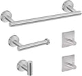Stainless Steel Bathroom Hardware Set Robe Hook Towel Rail Bar Rack Bar Shelf Toilet Paper Holder Bathroom Accessories Sets,5pcs A Set Sliver,1