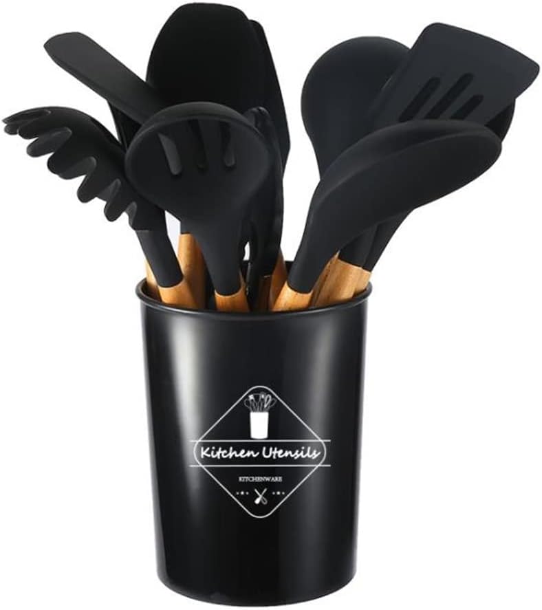 Silicone Kitchenware Cooking Utensils Set Non-stick Cookware Whisk Beaters Kitchen Cooking Tool Set(D)