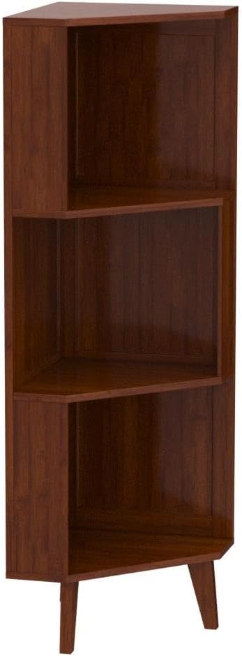 3-Shelf Industrial Corner Bookcase - A-Shaped Display Tall Bookshelf Multifunctional Storage Display Stand for Home Office & Living Room Decoration