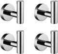 Bathroom Hardware Set Round Towel Bar Toilet Paper Holder Towel Ring Robe Hook Stainless Steel,Robe Hook 4 Piece