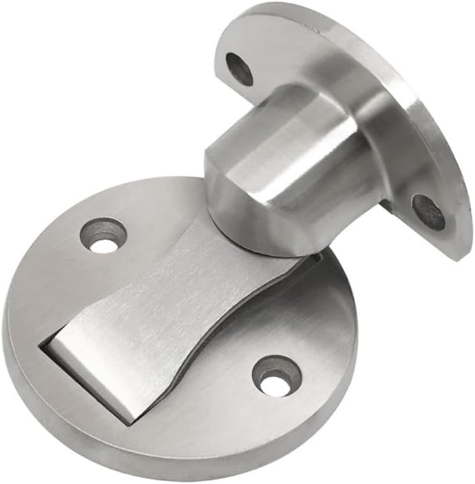 Black Stainless Steel Magnetic Door Stopper Punching Sticker Hidden Holders Floor Mounted
