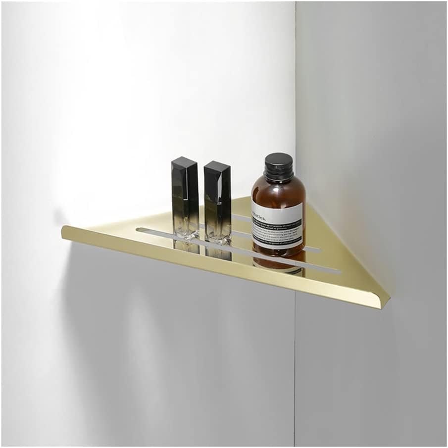 Gold Corner Shower Caddy Stainless Steel Bathroom Shelf Organizer Wall Mounted Kitchen Spice Rack with Floating Shelves