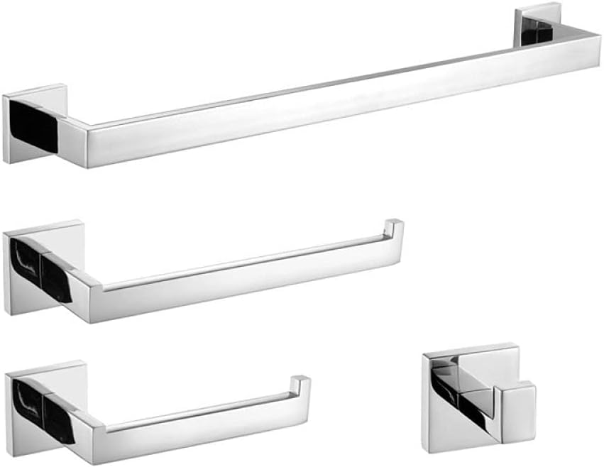 Bathroom Hardware 304 Stainless Steel Chrome Towel Rack Toilet Paper Holder Liquid Soap Holder Towel Bar Toilet Accessories Sets,CS 4 Suit kit.
