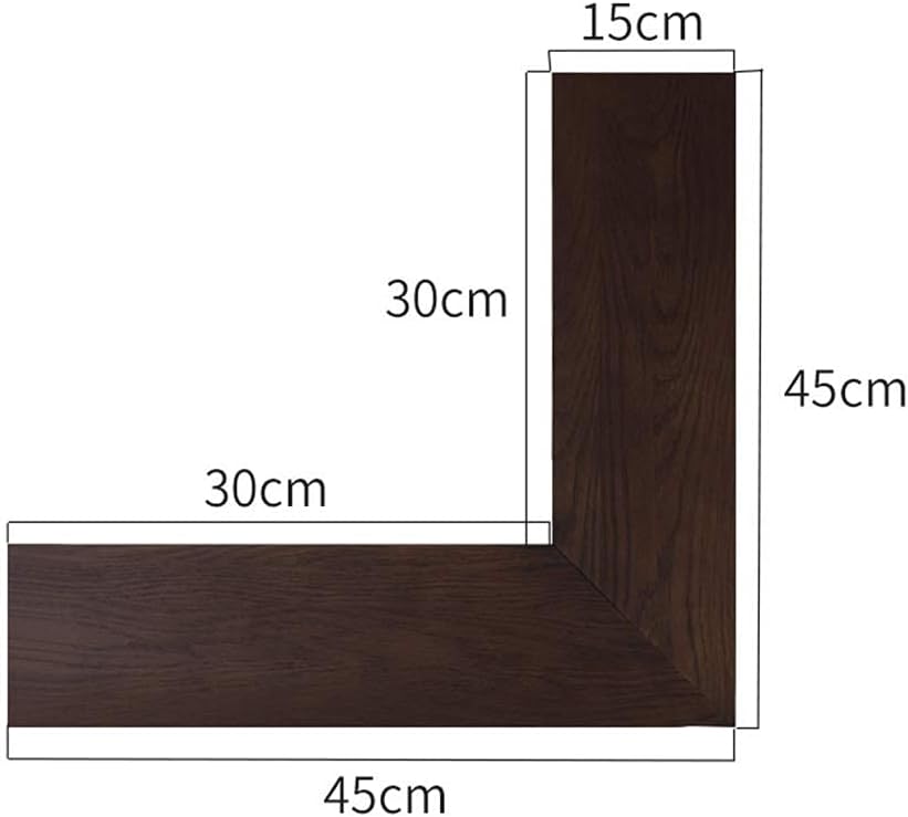 Floating Corner Shelves Wall Mounted Display Rack for Kitchen Bedroom Living Room Office Functional/Black Walnut/45Cm