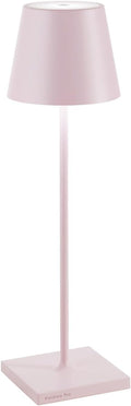 Zafferano, Poldina Pro Lamp, Rechargeable Cordless Table Lamp with Touch Controls, Suitable for Indoor and Outdoor, Dimmer, 2200-3000 K, Height 14.9 Inches, Pink Color