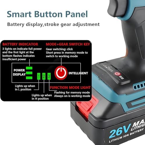 Cordless Rivet Nut Gun Set - Portable Automatic Rivet Tool with M3-M12 Heads, 2x5200mAh Battery, Heavy Duty Pop Rivet Installation for DIY & Professional Use