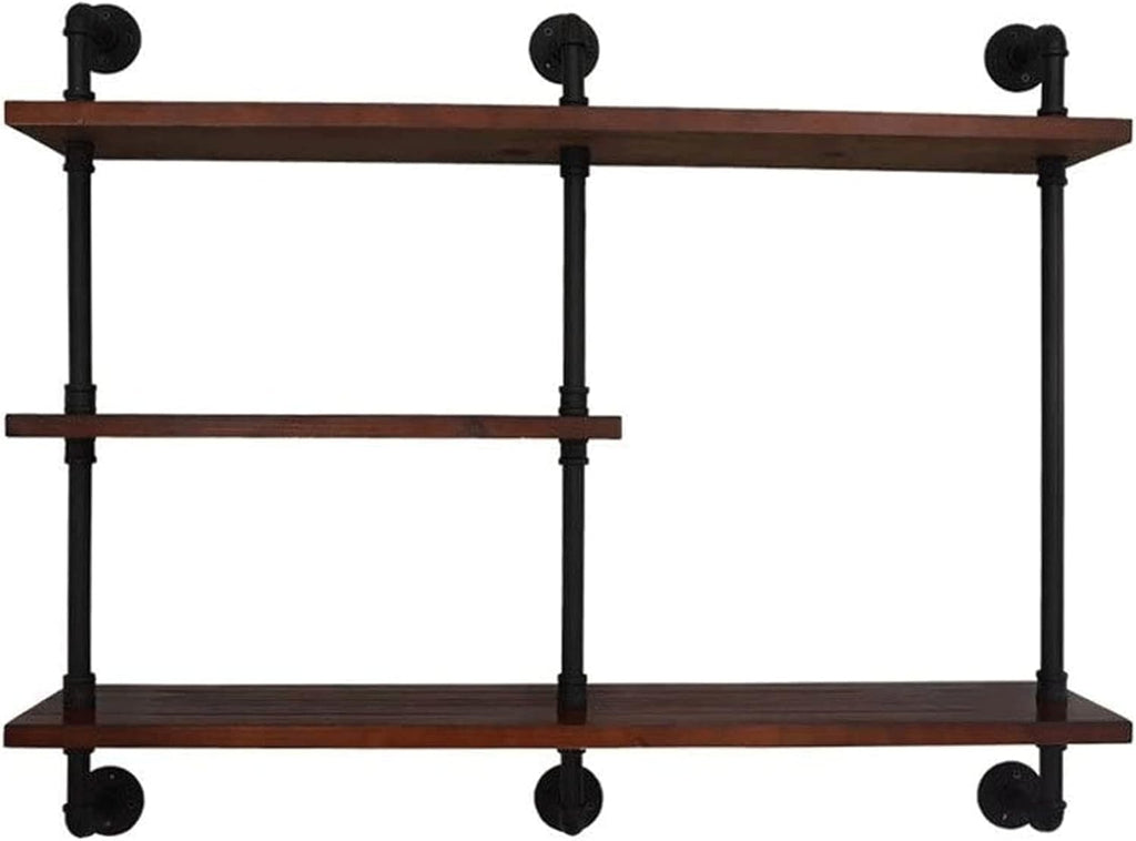 Corner Shelves Wall Mounted Floating Shelves 3-Tier Wall Decoration Shelf Iron Pipe Shelf Bracket for Bedroom Living Room Bathroom Kitchen Office and More