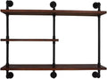 Corner Shelves Wall Mounted Floating Shelves 3-Tier Wall Decoration Shelf Iron Pipe Shelf Bracket for Bedroom Living Room Bathroom Kitchen Office and More