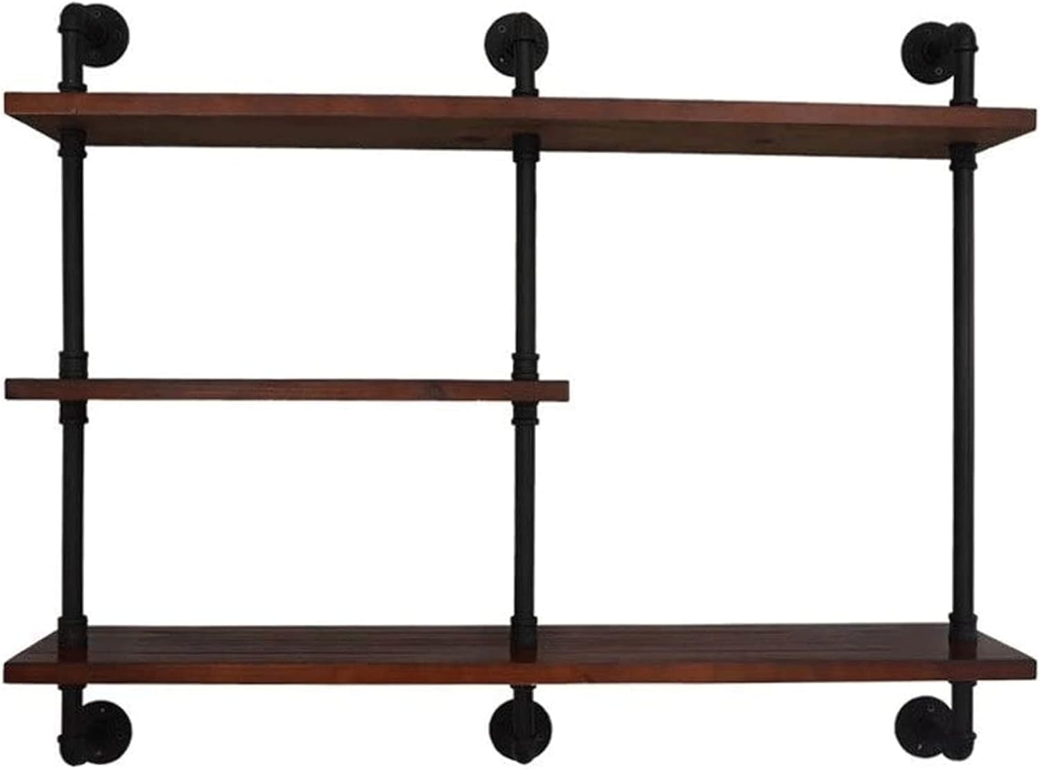 Corner Shelves Wall Mounted Floating Shelves 3-Tier Wall Decoration Shelf Iron Pipe Shelf Bracket for Bedroom Living Room Bathroom Kitchen Office and More
