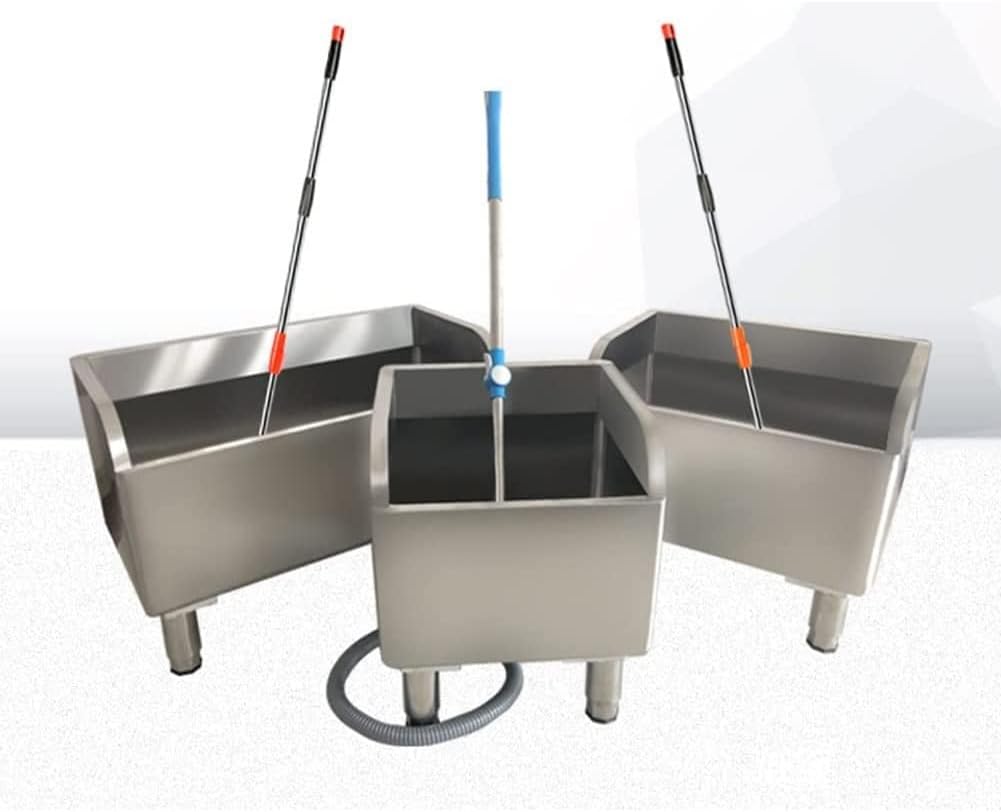 304 Stainless Steel Mop Sink, 12' Deep Sink Bowl, Commercial Mop Sink Wash Station Tubs for Restaurant, Garages,Silver-80x41x55cm