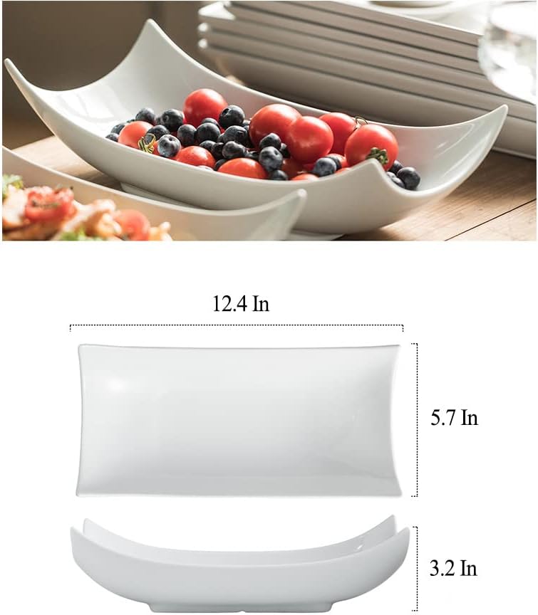 Gomakren 3 Tier Serving Trays Stand & Serving Bowls with Handles & Serving Platters Decorative Dish White 12 Inch