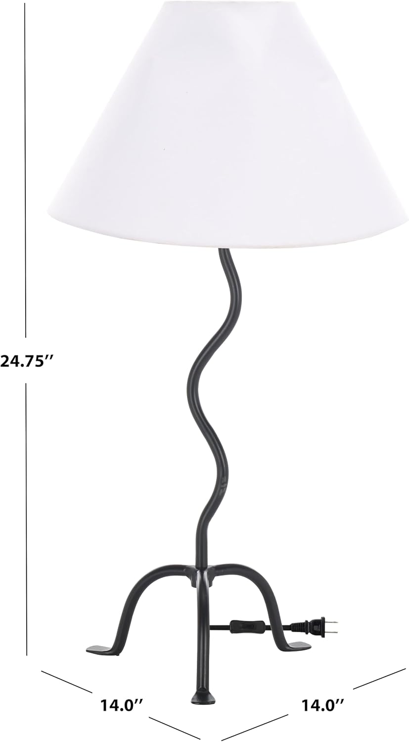 SAFAVIEH Lighting Collection Chey Modern Black 25-inch Table Lamp for Bedroom, Living Room, Home Office, Desk, Nightstand