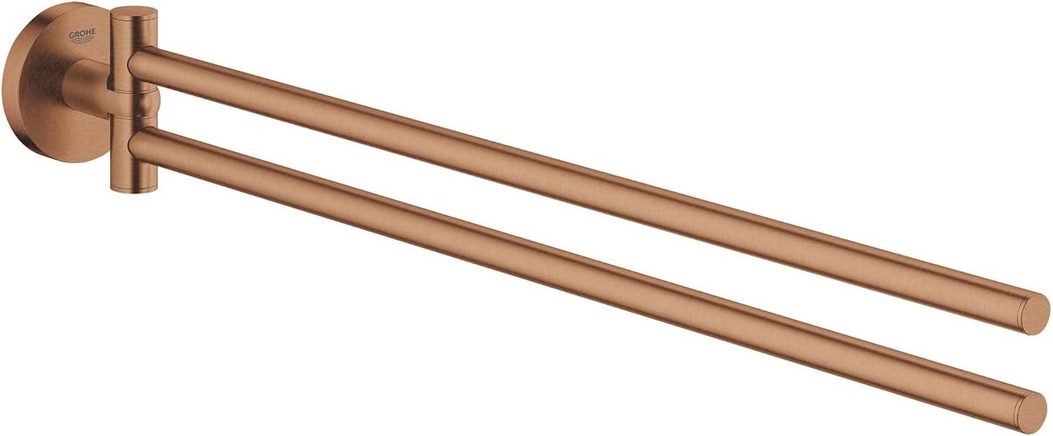 Grohe Essentials Brushed Warm Sunset Double Towel Holder Bar