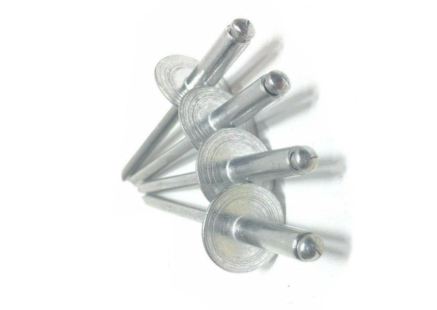 Pr-Mch Package of 1000, 3/16' Dia. x 1/2' Large Flange POP Rivets All Aluminium Metal 6-8 ABA68LF Set Kit #DR-D8006D