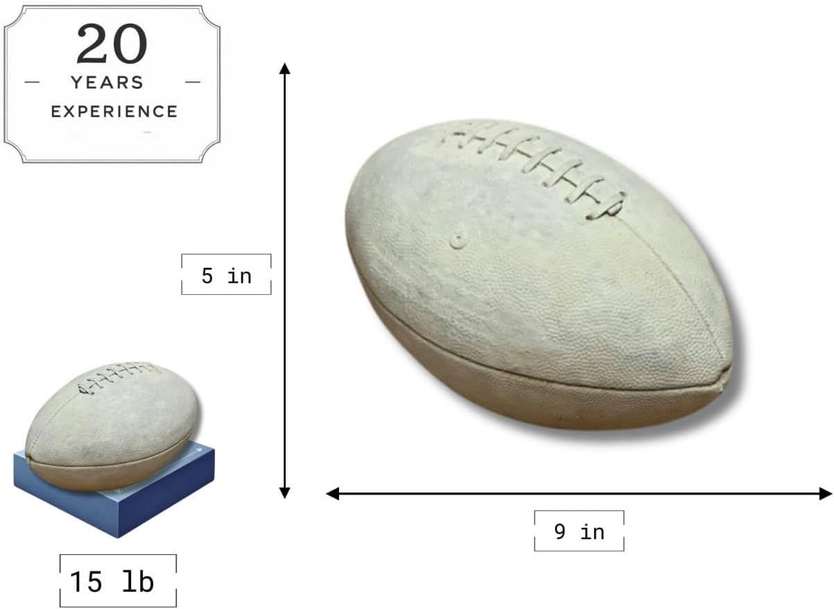 Stone Ball Statue Concrete Football Ball Garden Decor Outdoor Ball American Football Ornament Yard Ball Figure Football Lover Gift