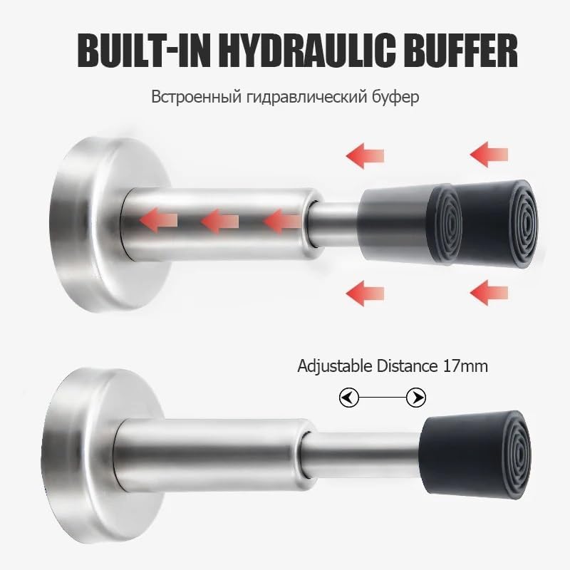 Hydraulic Buffer Mute Door Stopper Non-Punch Wall-Mounted Bumper Doorstop Non-Magnetic Hardware