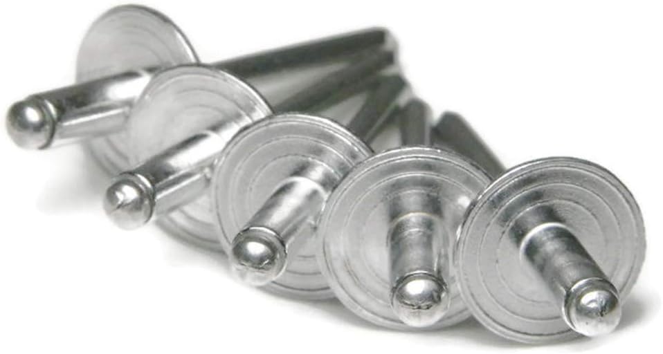 Aluminum Pop Rivets Large Flange 3/16 inch Diameter (#6LF) Bulk Quantity Box (6-8LF, 3/16 x 1/2 Grip (0.376-0.500) - 2,500pcs)
