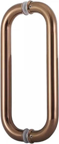 Double Side Push Bar Door Handle, Round Style Gate Pulls for Residential, Brushed Glass Pull Handle with Mounting Screws, for Shops/Barn,Rose Gold-63cm (24 3/4
