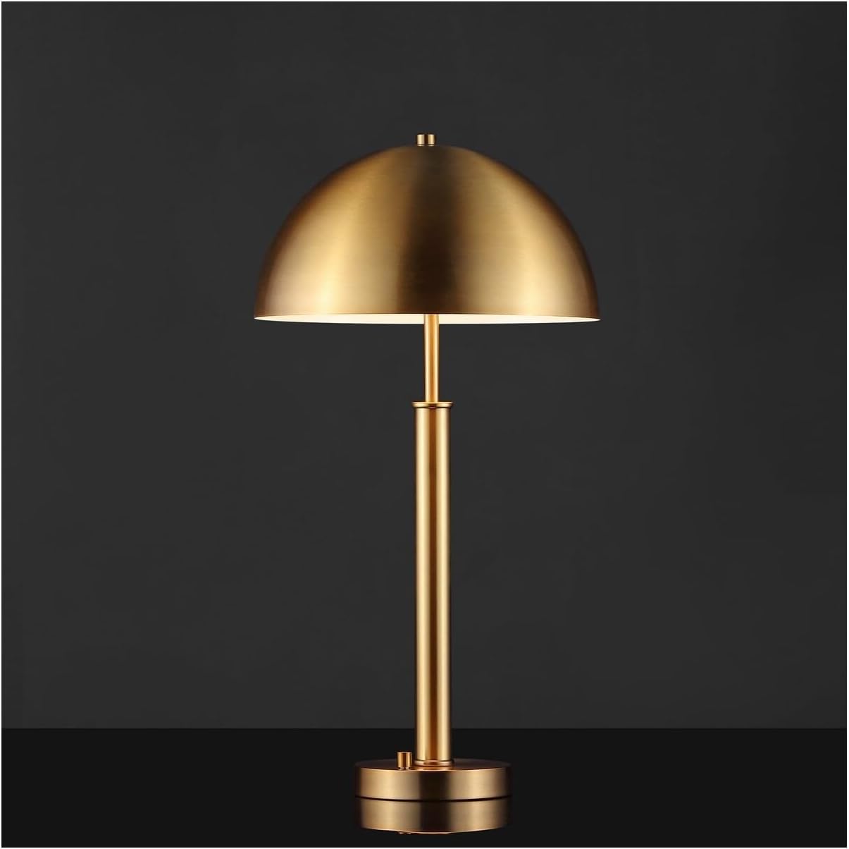 SAFAVIEH Couture Lighting Collection Harvey Modern Metal Dome Gold 26-inch Bedroom Living Room Home Office Desk Nightstand Table Lamp (LED Bulb Included)