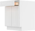Furinno Shaker Drawer Base Kitchen Cabinet with 2-Doors, Ready to Assemble, 24 D x 27 W x 34.5 H, White