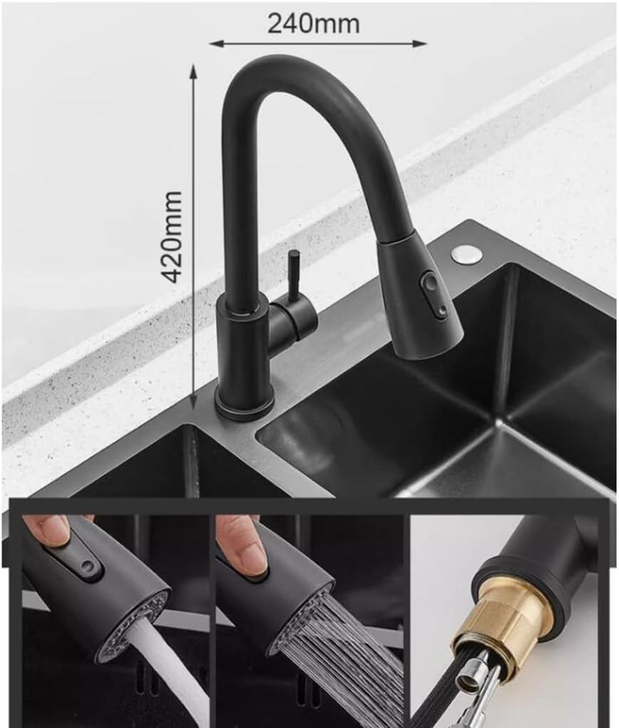 Single Bowl Kitchen Stainless Steel Sink Multifunctional Double Bowl Sink Large Capacity Dishwashiwater Sink Washbasin Thick Panel (78 * 46 * 22Cm