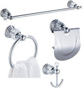 Golden Polished 4-Piece Bathroom Acessory Set Craystal Toilet Paper Holder Wall Towel Ring Bath Hardware Set Towel Bar Coat Hook,SET2