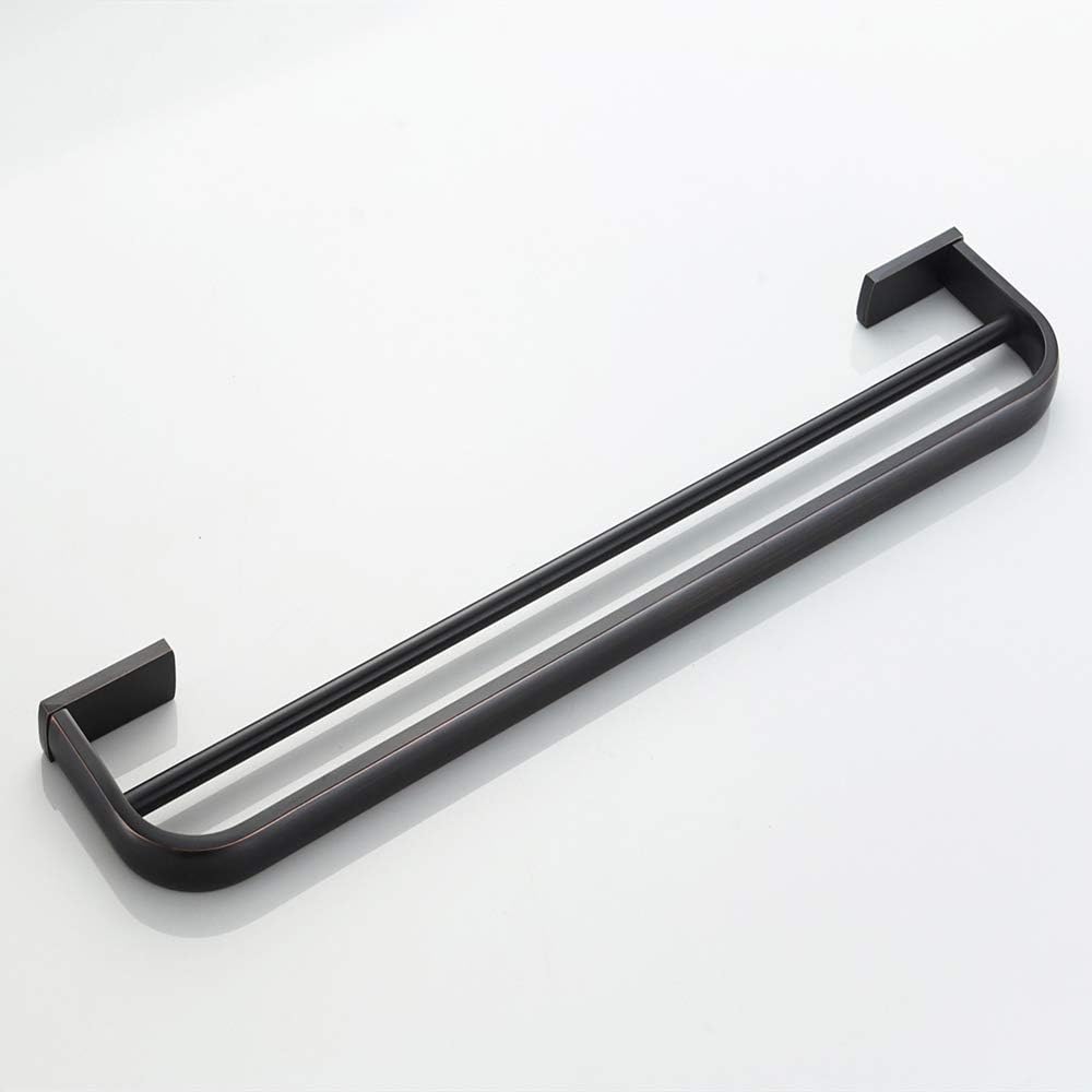 304 Stainless Steel Double Layer Towel Bar Rack Wall Mounted Towel Holder for Bathroom & Kitchen Durable Black Finish Space Saving Design Rust Resista