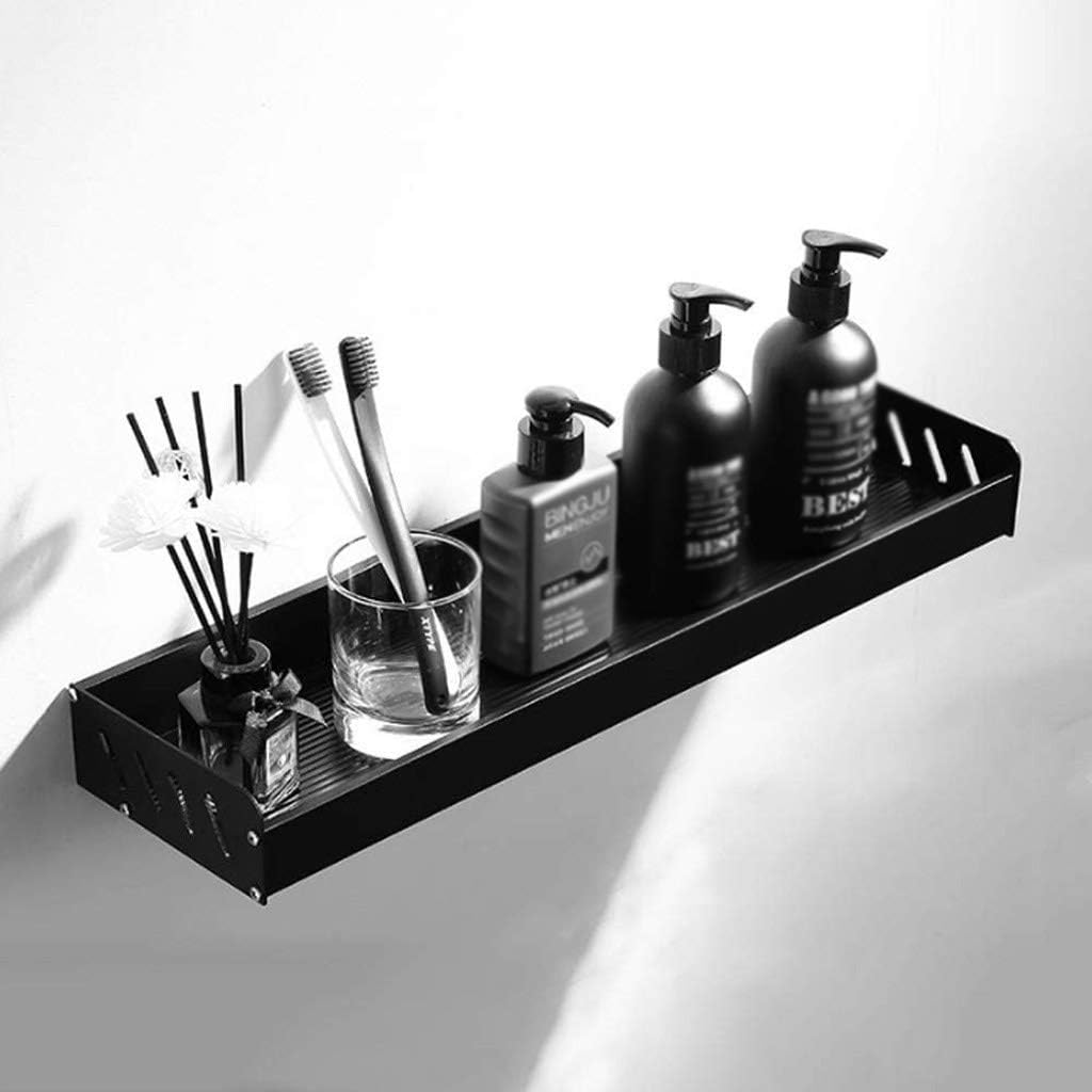 Bathroom Shelf Bath Shower Shelf Aluminum Black Bathroom Corner Shelf Wall Mounted Black Aluminum Kitchen Storage Holder(Size:40cm)
