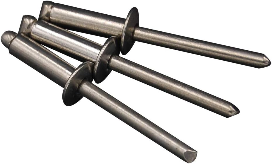 1000pcs Stainless Steel Open Type Blind Rivet Pop Rivet Domed Head 3/16' x 3/4' 4.8x19mm Diameter DIN 7337 ISO 15977