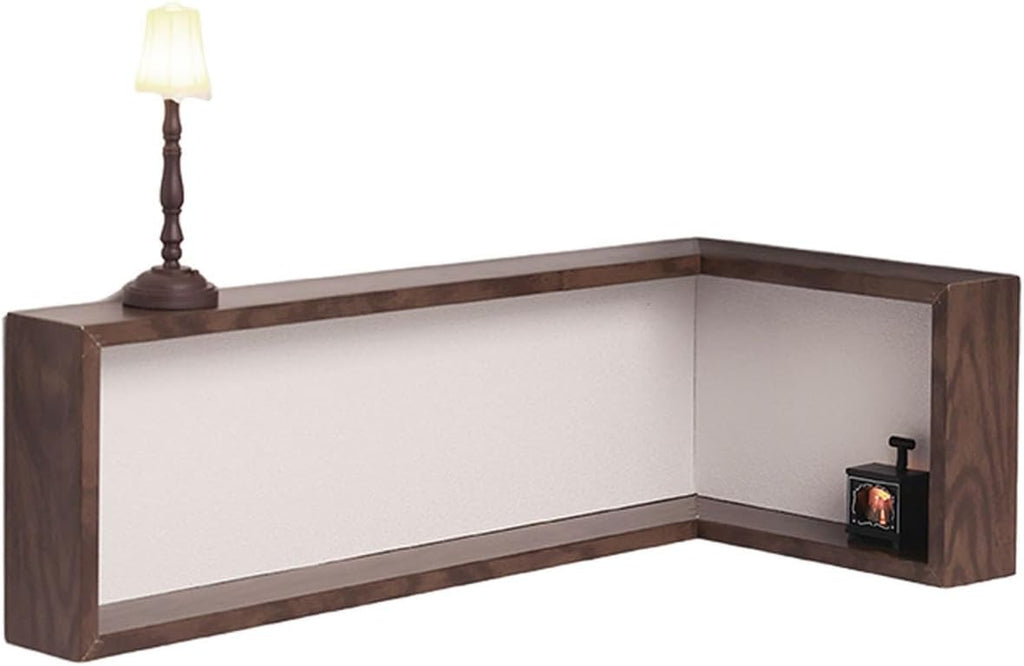 Wall Mounted Corner Shelf - Floating Shelves Save Space with Light Corner Display Shelf Stand Dustproof Storage, Heavy Duty Floating Shelves with LED Lights