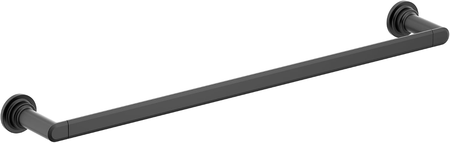 Moen Greenfield Matte Black Towel Bar, Wall Mounted Bathroom Towel Rod, YB1724BL