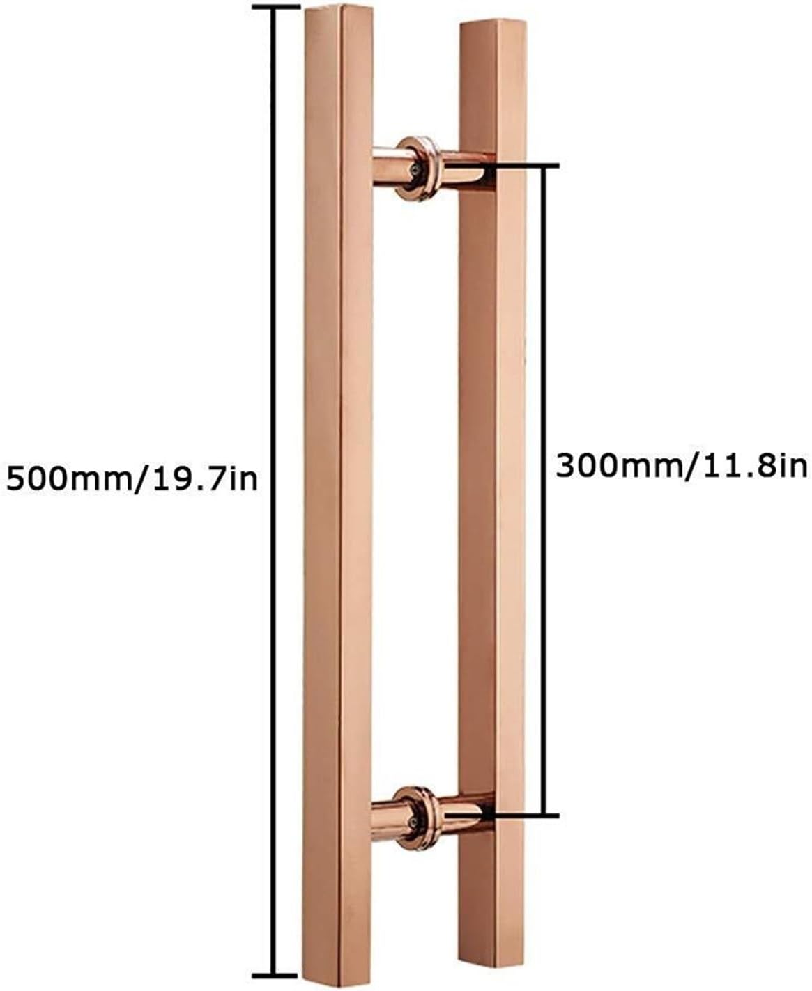 Rose Gold Handle,Door Hardware Heavy Duty Stainless Steel Square Tube Door Pull Handle/Glass Door Handle/Barn Door Sliding Handrail