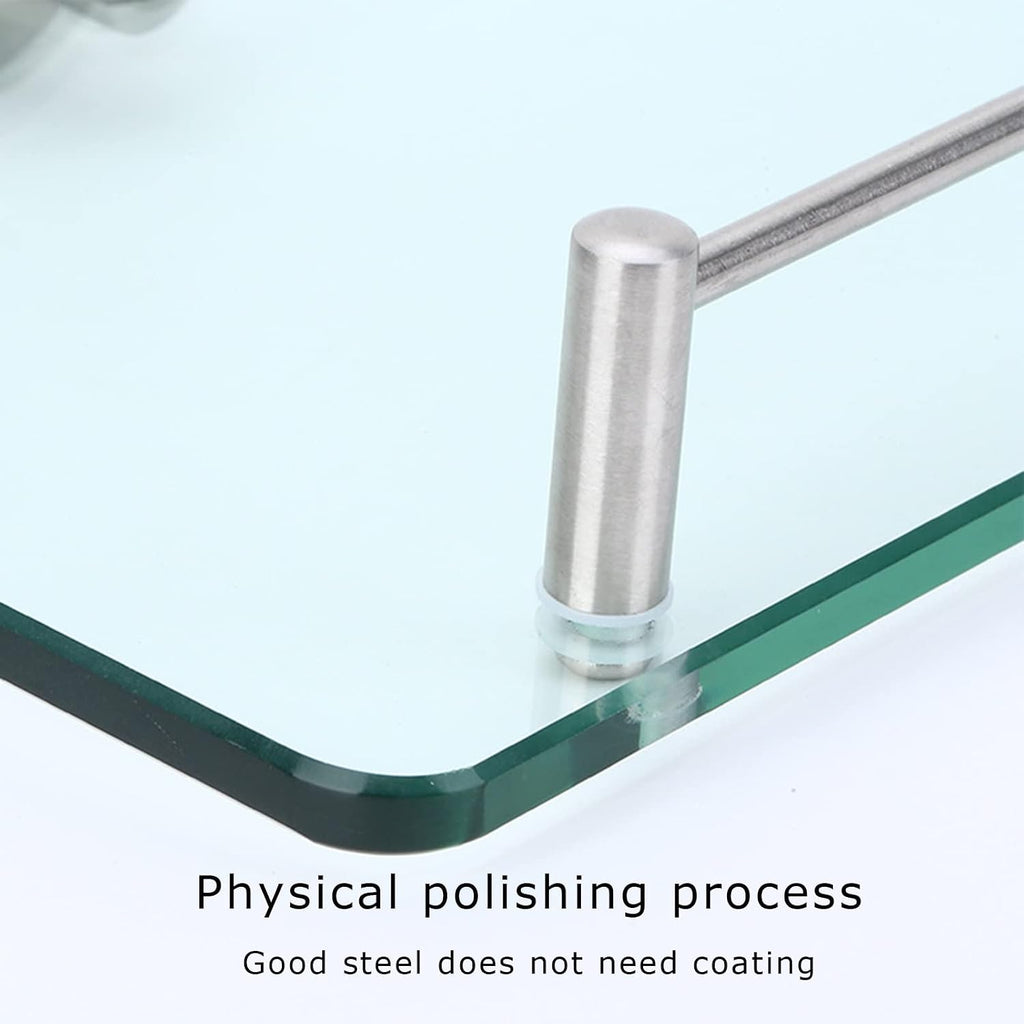 Bathroom Shelves Bathroom Glass Shelf Glass Shower Shelf Wall Mounted, with Polished Chrome Bracket for Shampoo, Conditioner, Liquid Soap, and Facial Cleanser Bathroom Furniture