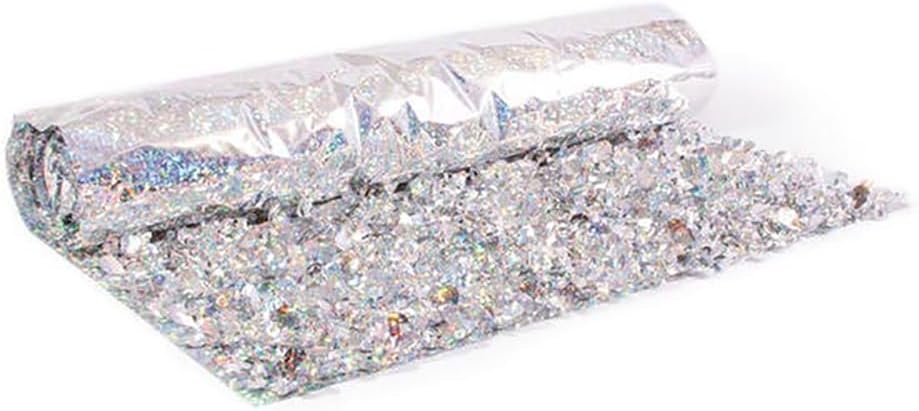 Anderson's Silver Holographic Metallic Floral Sheeting, 30 Ft. Parade Float Decoration for Trailers, Parties, Weddings, Proms, Photo Backdrops & Events – Shiny Fringe Garland for Indoor/Outdoor Use