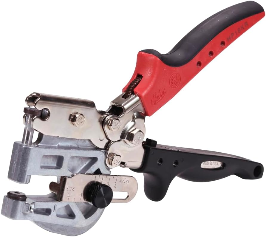 Malco HP18KR Metal Hand Punch Kit – Includes 1/8″ & 3/16″ Punches + Dies, Up to 22-Gauge Sheet Metal, Die-Cast Frame, Rivet Hole Punch, Window Extrusions, Ductwork, Sheet Stock