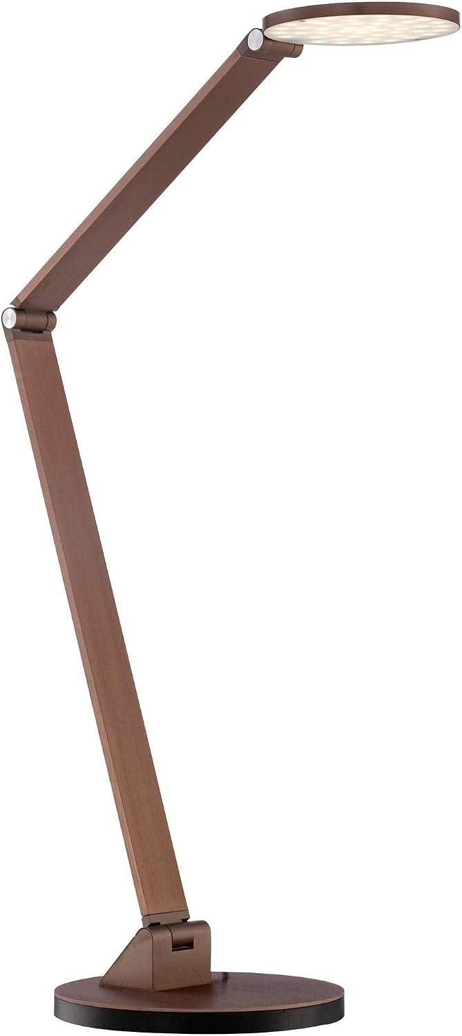 Possini Euro Design Magnum Modern Minimalist Desk Table Lamp LED Adjustable Arm Head 36' Tall French Bronze Brown Metal Decor for Living Room Bedroom House Bedside Nightstand Home Office Reading