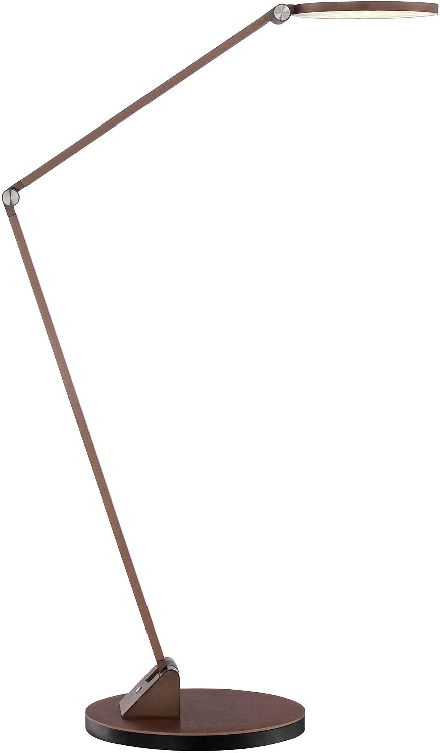Possini Euro Design Magnum Modern Minimalist Desk Table Lamp LED Adjustable Arm Head 36' Tall French Bronze Brown Metal Decor for Living Room Bedroom House Bedside Nightstand Home Office Reading