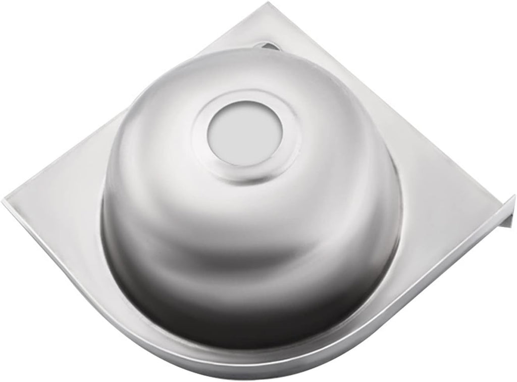 Stainless Steel Wall-Mounted Single Bowl Sink with Faucet, Triangle Wash Basin Thick Small Sink Corner for Kitchen Bathroom Lavatory (Color : Silver, Size : A4) (Silver B2)