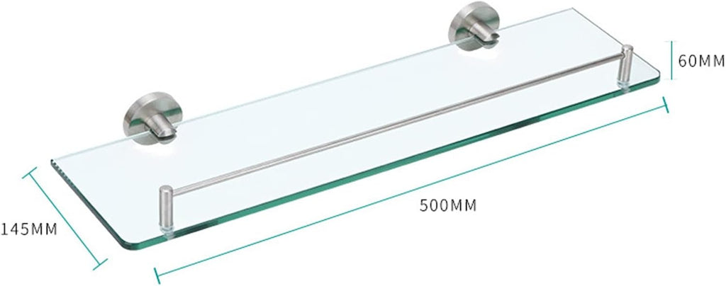 Bathroom Shelves Bathroom Glass Shelf Glass Shower Shelf Wall Mounted, with Polished Chrome Bracket for Shampoo, Conditioner, Liquid Soap, and Facial Cleanser Bathroom Furniture