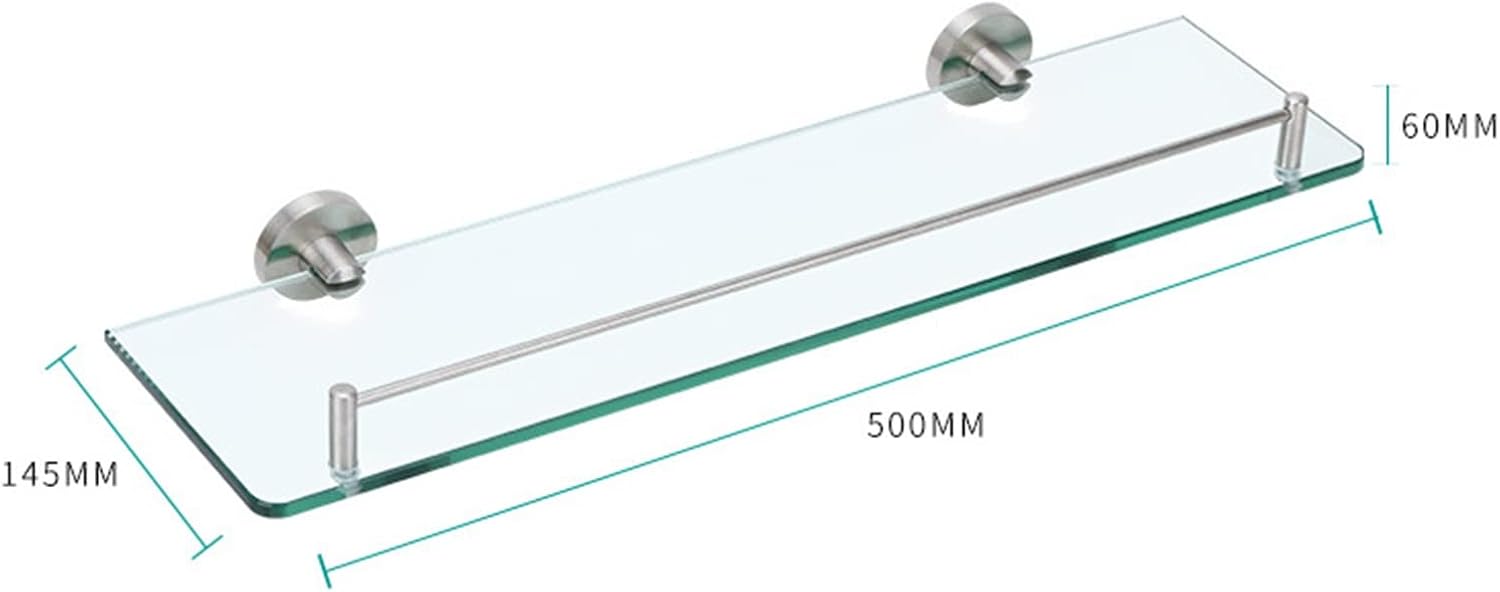 Bathroom Shelves Bathroom Glass Shelf Glass Shower Shelf Wall Mounted, with Polished Chrome Bracket for Shampoo, Conditioner, Liquid Soap, and Facial Cleanser Bathroom Furniture